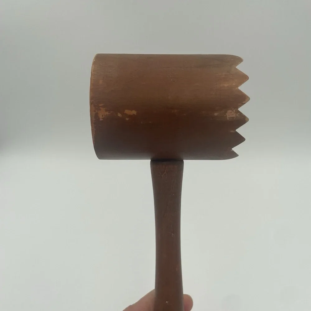 Vintage Wooden Kitchen Mallet Meat Tenderizer 10